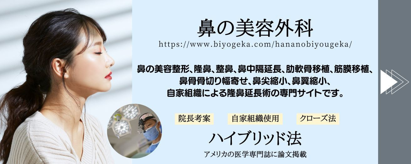 鼻整形、隆鼻、鼻中隔延長、肋軟骨移植、筋膜移植、鼻尖縮小、鼻翼縮小